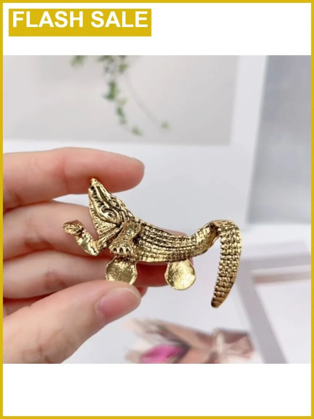 Vintage Alligator Pocket Brooch Men Women Gothic Punk Crocodile Pin Retro